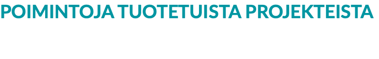 POIMINTOJA TUOTETUISTA PROJEKTEISTA